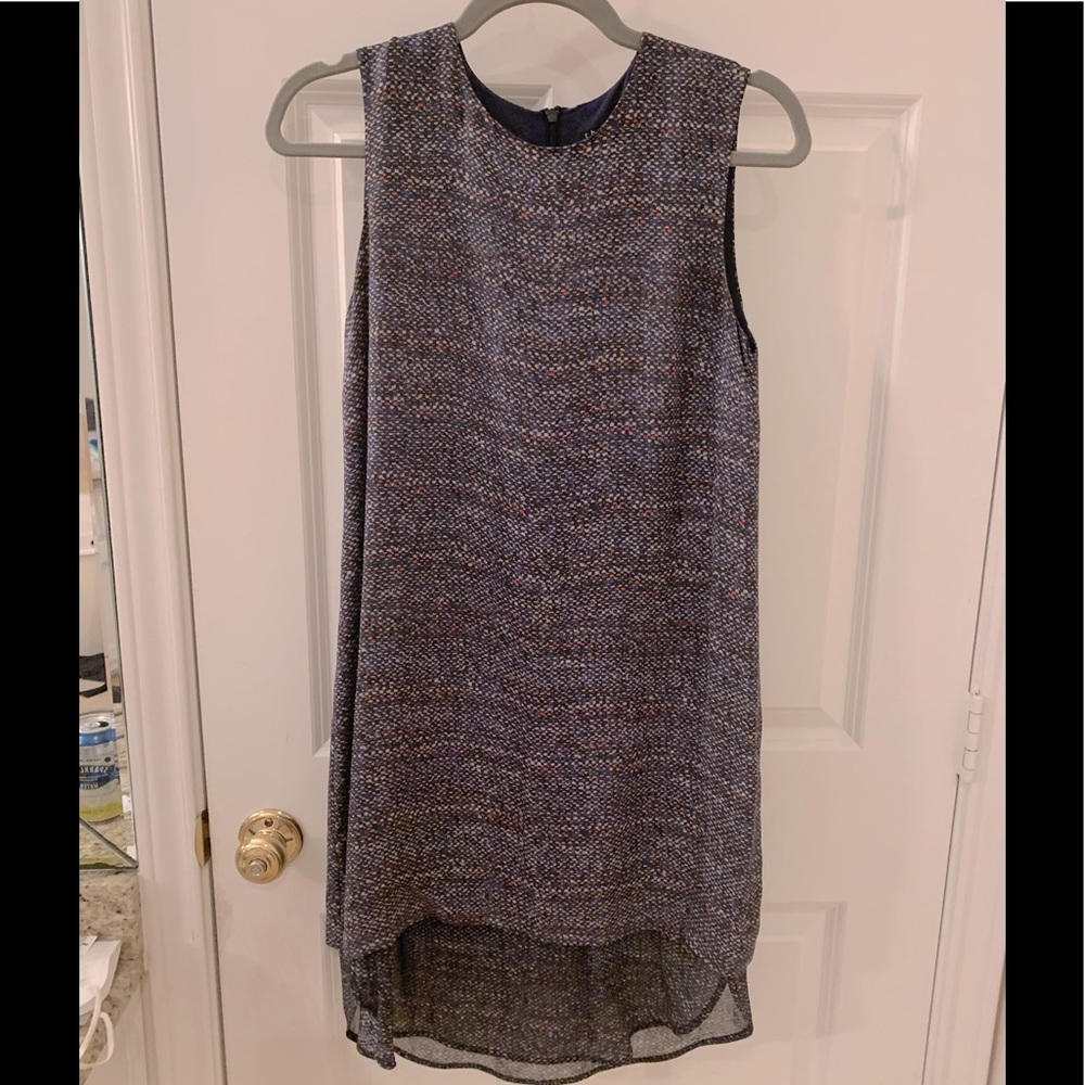 Silk fabric with tweed patterned dress